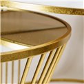Metal table set 2 Barko, mirror top/golden, 80-60x51-45cm