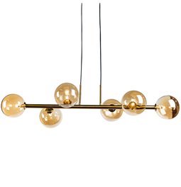 Ceiling lamp Rade II, amber, L110x35xH50cm, G9x6 