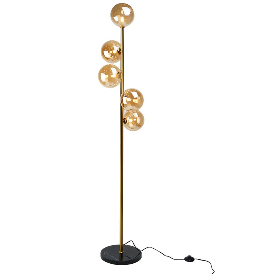 Floor lamp Rade, amber, H170x D33.5cm, G9x5