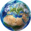 Wall glass art Blue planet, D100x0.4cm