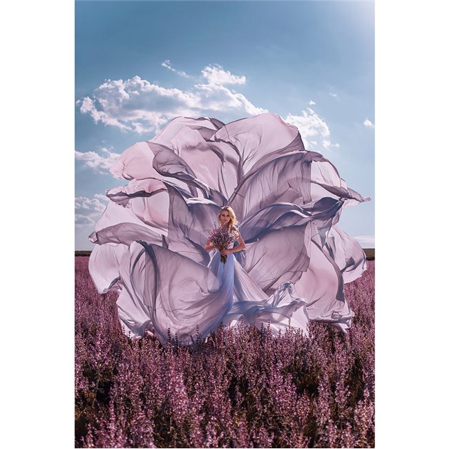 Wall glass art Flower princess,  120x80x0.4cm