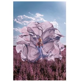 Wall glass art Flower princess,  120x80x0.4cm