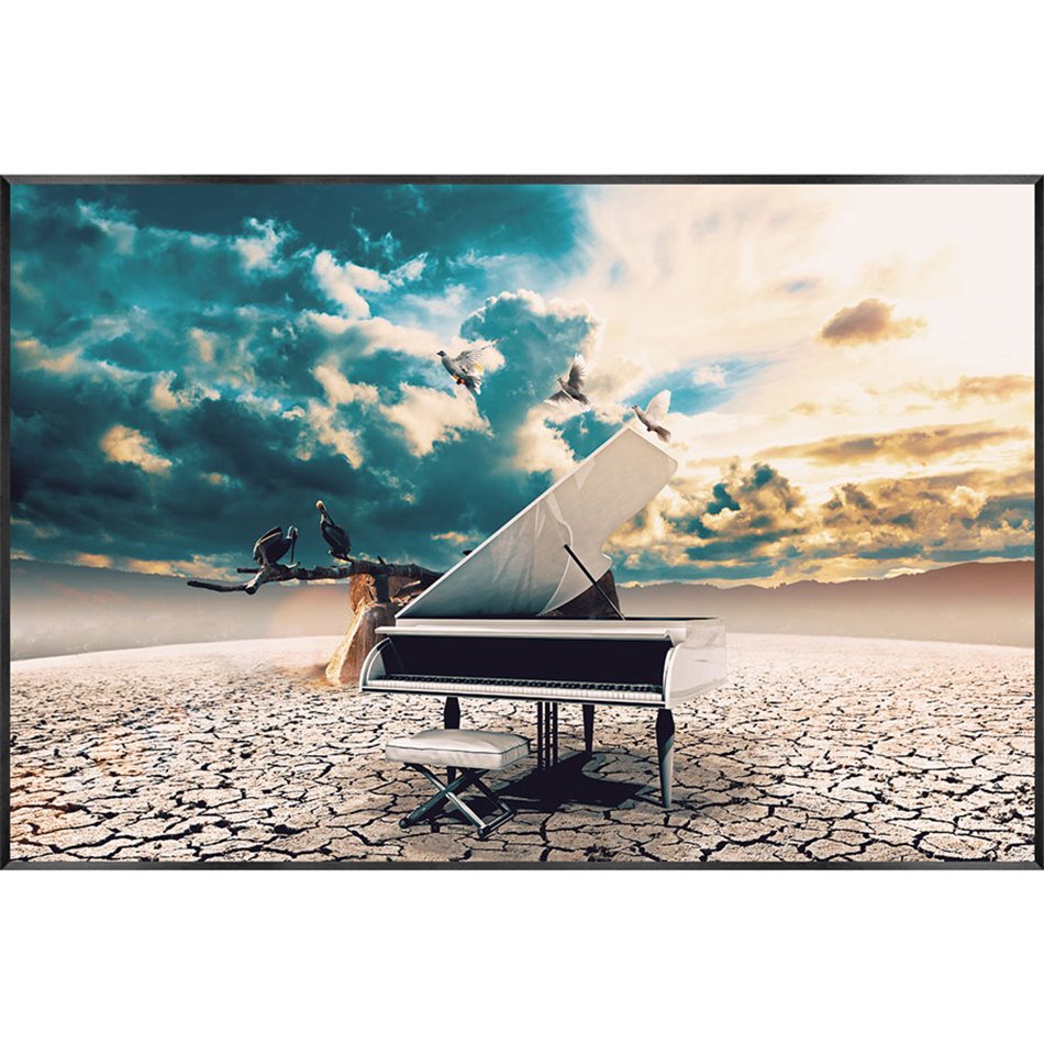 Wall glass art Salt Lake Piano, 80x120x3.5cm