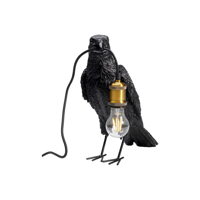 Laualamp Animal Crow, mat black, H34cm