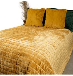Bed cover Jakobine, gold, velvet, 220x240cm