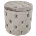 Pouf Mainburg A, taupe, velvet, 43x43x43cm