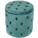 Pouf Mainburg B, blue, velvet, 43x43x43cm