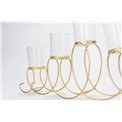Candle holder Arch x5, metal/glass, golden, 24x50x7cm