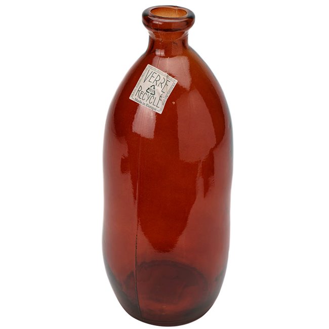 Vase Bottle Recyc, amber, glass, H35cm D14cm
