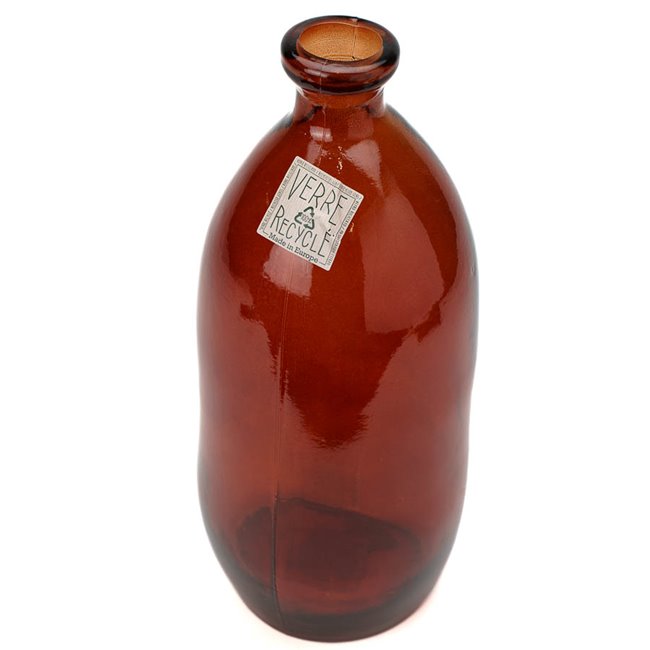 Vase Bottle Recyc, amber, glass, H35cm D14cm