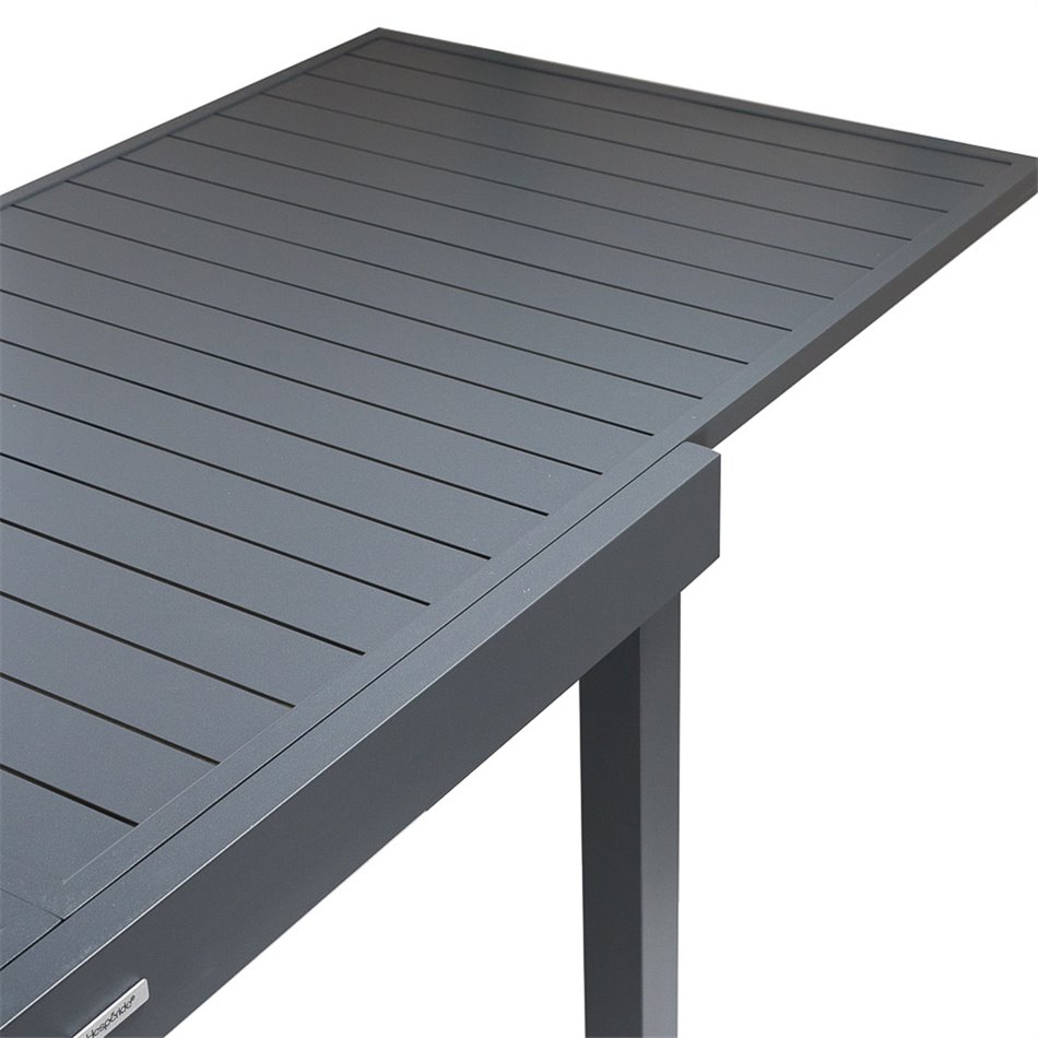 Table Piazza, graphite, aluminium, 135x90xH75.5cm