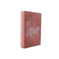 Book box Cat S, velvet, pink,  26x17x5cm