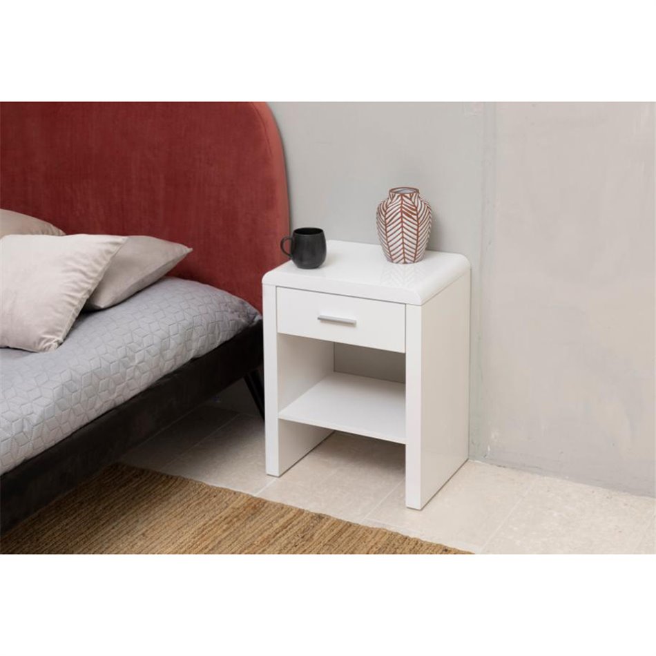 Bedside table Supernova, white,  59x45x35cm