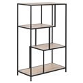 Bookcase Seaford V, black/oak, 114x77x35cm