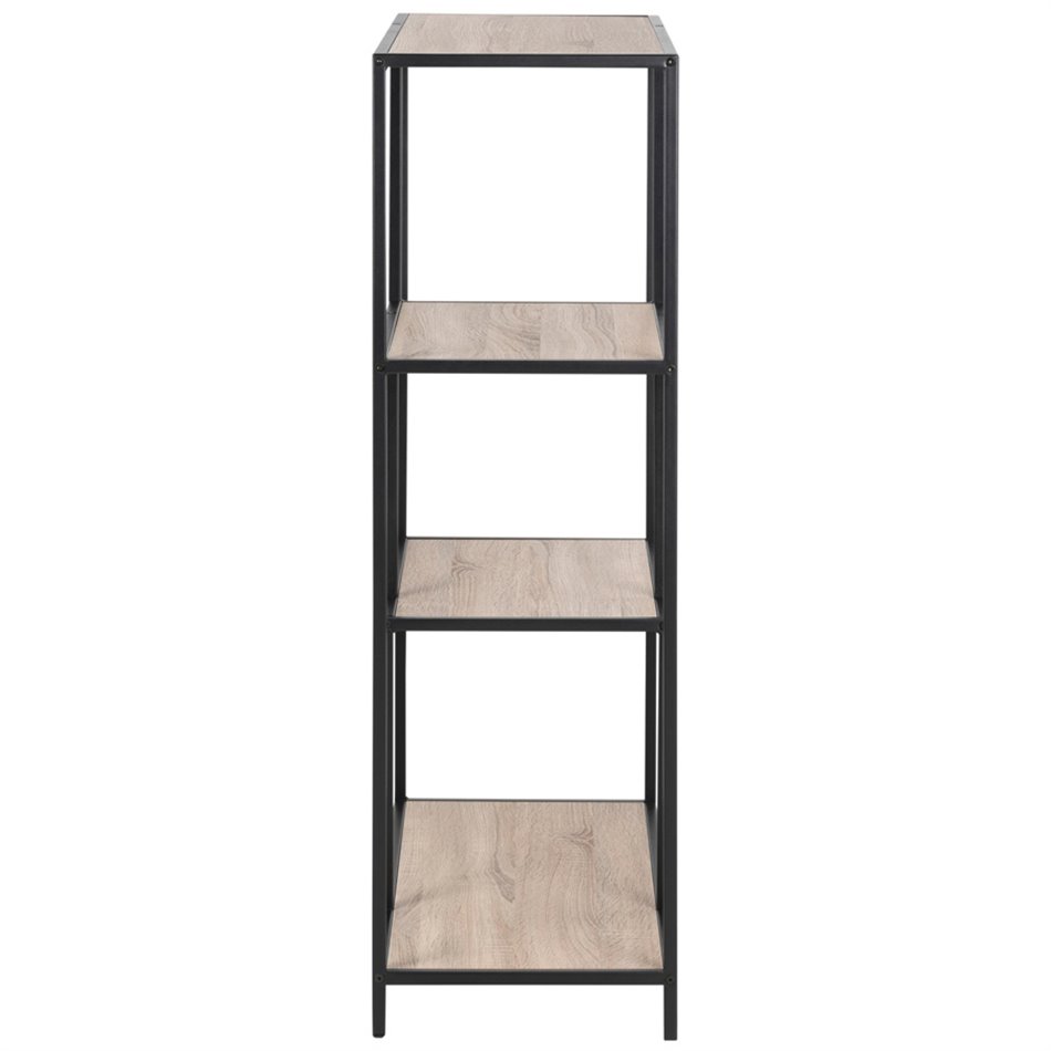Bookcase Seaford V, black/oak, 114x77x35cm