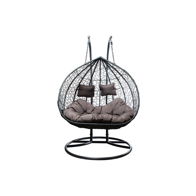 Double hanging chair Couple, dark grey,  H200x132x76.5cm