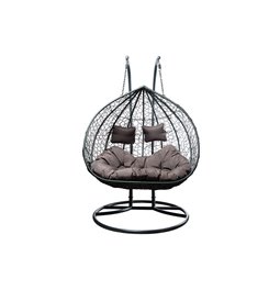 Double hanging chair Couple, dark grey,  H200x132x76.5cm
