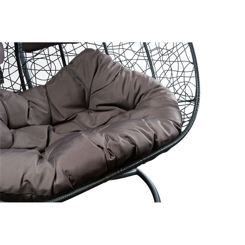 Double hanging chair Couple, dark grey,  H200x132x76.5cm