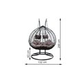Double hanging chair Couple, dark grey,  H200x132x76.5cm