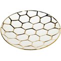 Decorative plate Malva 16, white/ gold, 28x28x3.5cm