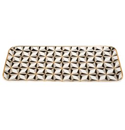 Decorative plate Marbourg, black/gray,36.4x17.1x1.6cm