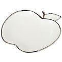 Decorative plate Mertina apple, white/silver, 20x20x4cm