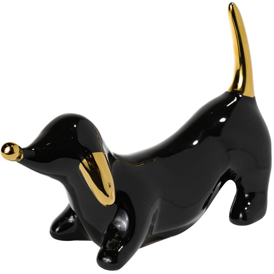 Deco Molly, shiny black/ gold, 22.5x8.4x16.6cm