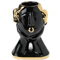 Vase Mamolla, shiny black/ gold, 18.6x14x25.8cm