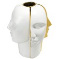 Vase Morille, matte white/ gold, 28.3x28.3x33.8cm