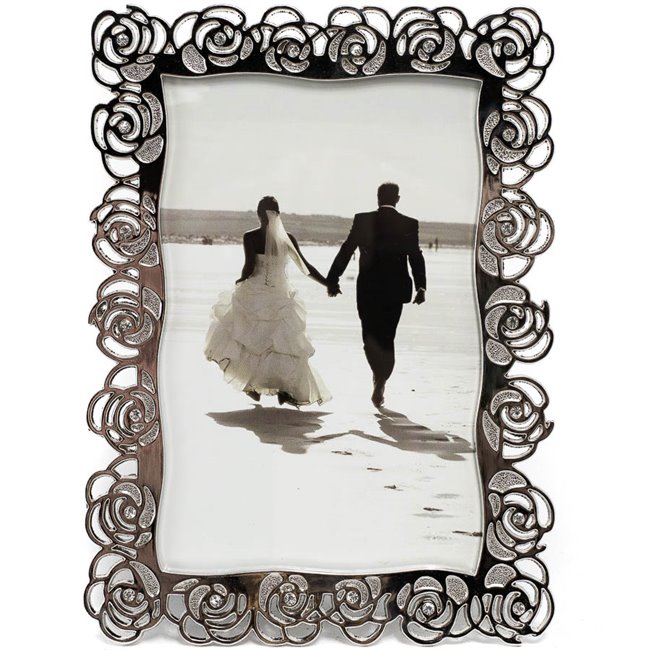 Photo frame Mandilly, nickel (silver tone) steel