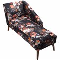 Sofa Norra with flower print, 144x59x75cm, seat height 43cm