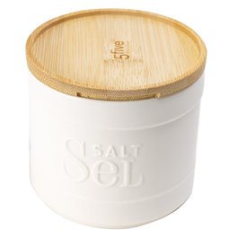 Salt box Natureo, white, H10xD11cm