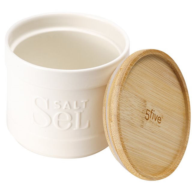 Salt box Natureo, white, H10xD11cm