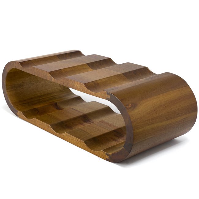 Acacia wood wine rack, 16x37.5x12cm