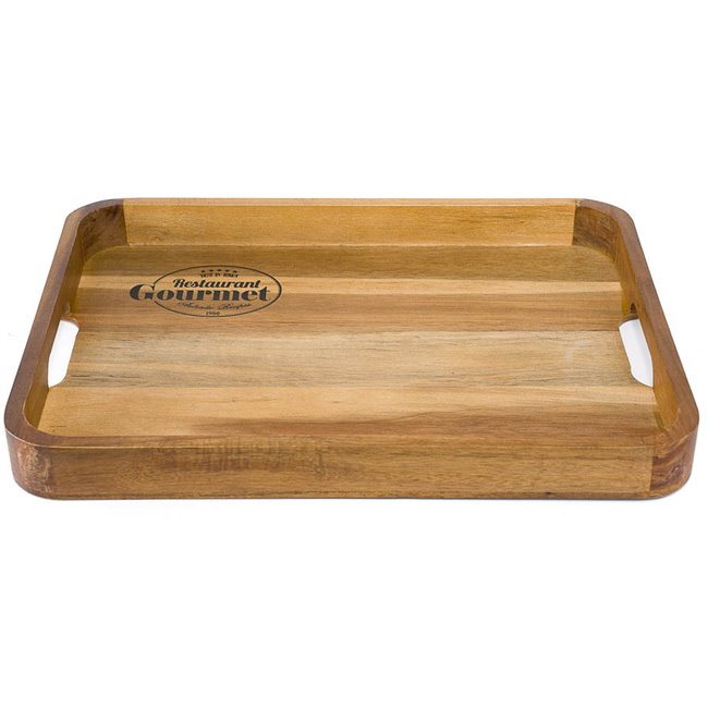 Tray Restaurant gourmet, acacia, 38x27.8x3.6cm