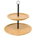 Bamboo cake plate, H27.5 D26 cm