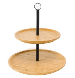 Bamboo cake plate, H27.5 D26 cm