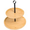 Bamboo cake plate, H27.5 D26 cm