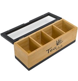 Bamboo tea box Tea club, 9x25.5x9cm