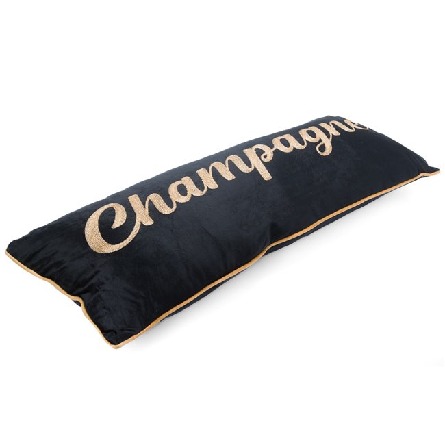 Cushion Champagne, velvet, black, 80x30cm