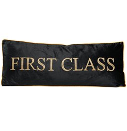 Cushion First Class, velvet black, 80x30cm