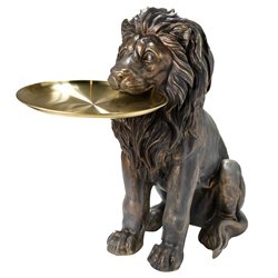 Deco figurine Lion with plate, 63x27x51.5cm