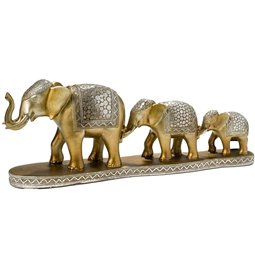 Deco 3 elephants, bronze, 17x48x11cm