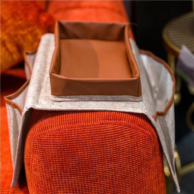 Armrest organizer, beige/brown, 22x32x18cm