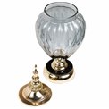 Jar with lid, black/golden glass, 40x16x16cm