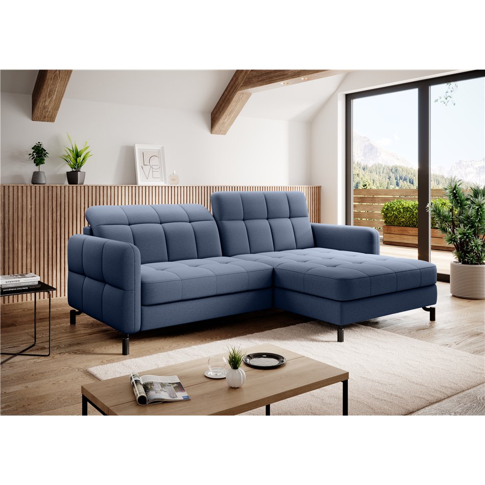 Угловой диван Elorelle R, Omega 86, синий, H105x225x160
