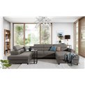 Corner sofa Elosette L, Monet 24, light brown, H98x370x200