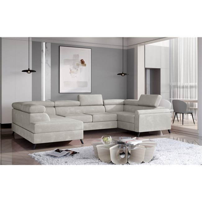 Corner sofa Elscada L, Paros 02, beige, H98x330x200