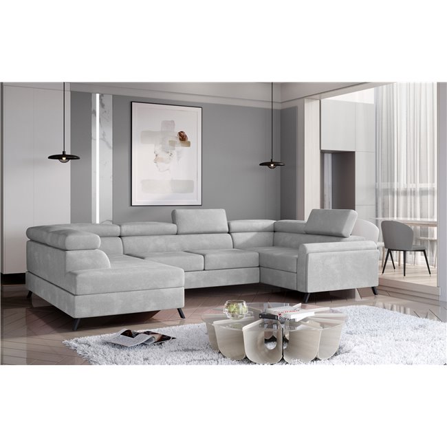 Corner sofa Elscada L, Paros 05, gray, H98x330x200