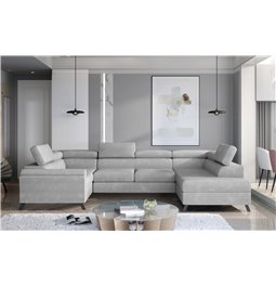 Corner sofa Elscada R, Paros 05, gray, H98x330x200